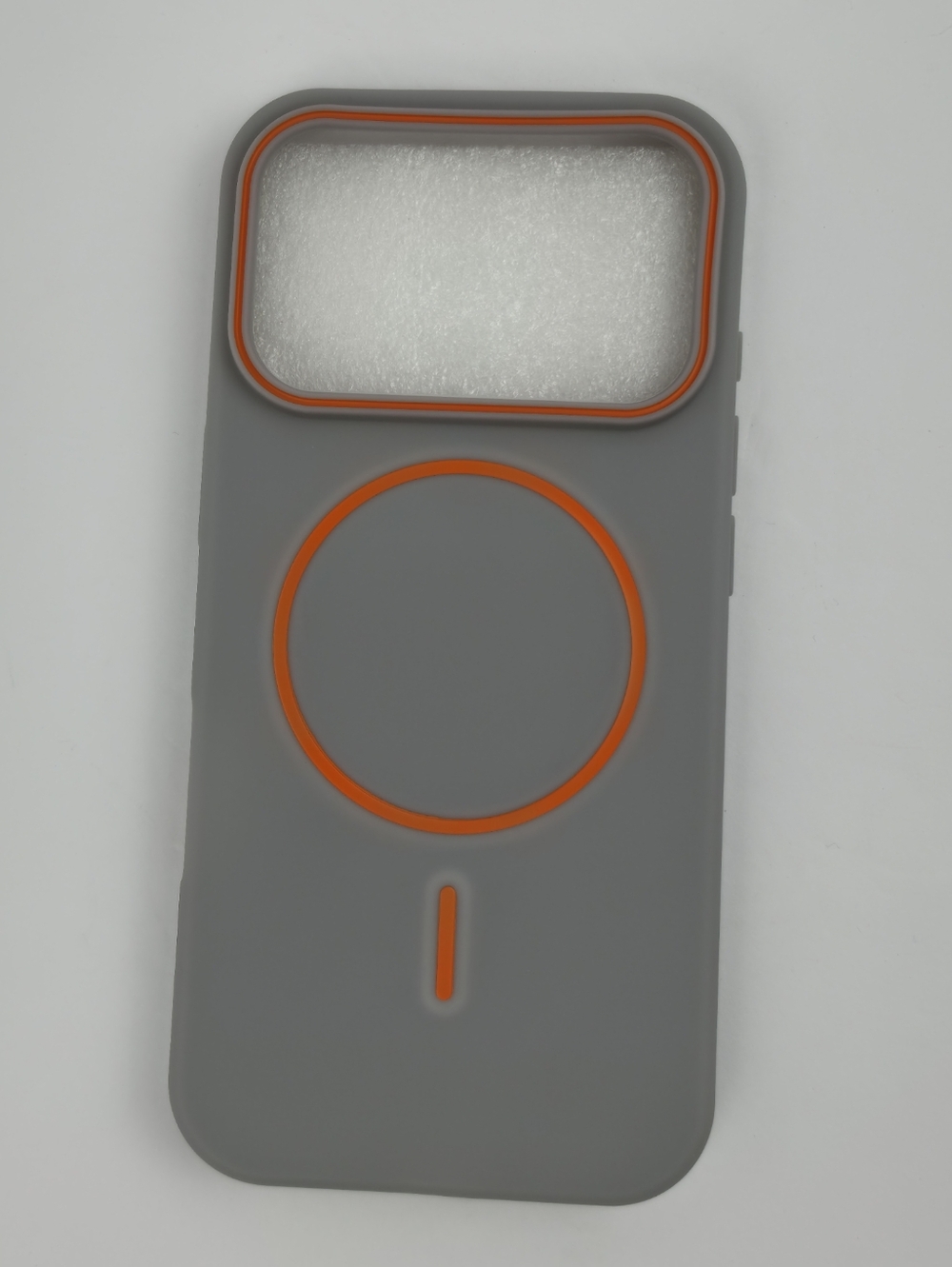 Gray and Orange Magnetic Wireless Charger Case - Compatible Phone Accessory